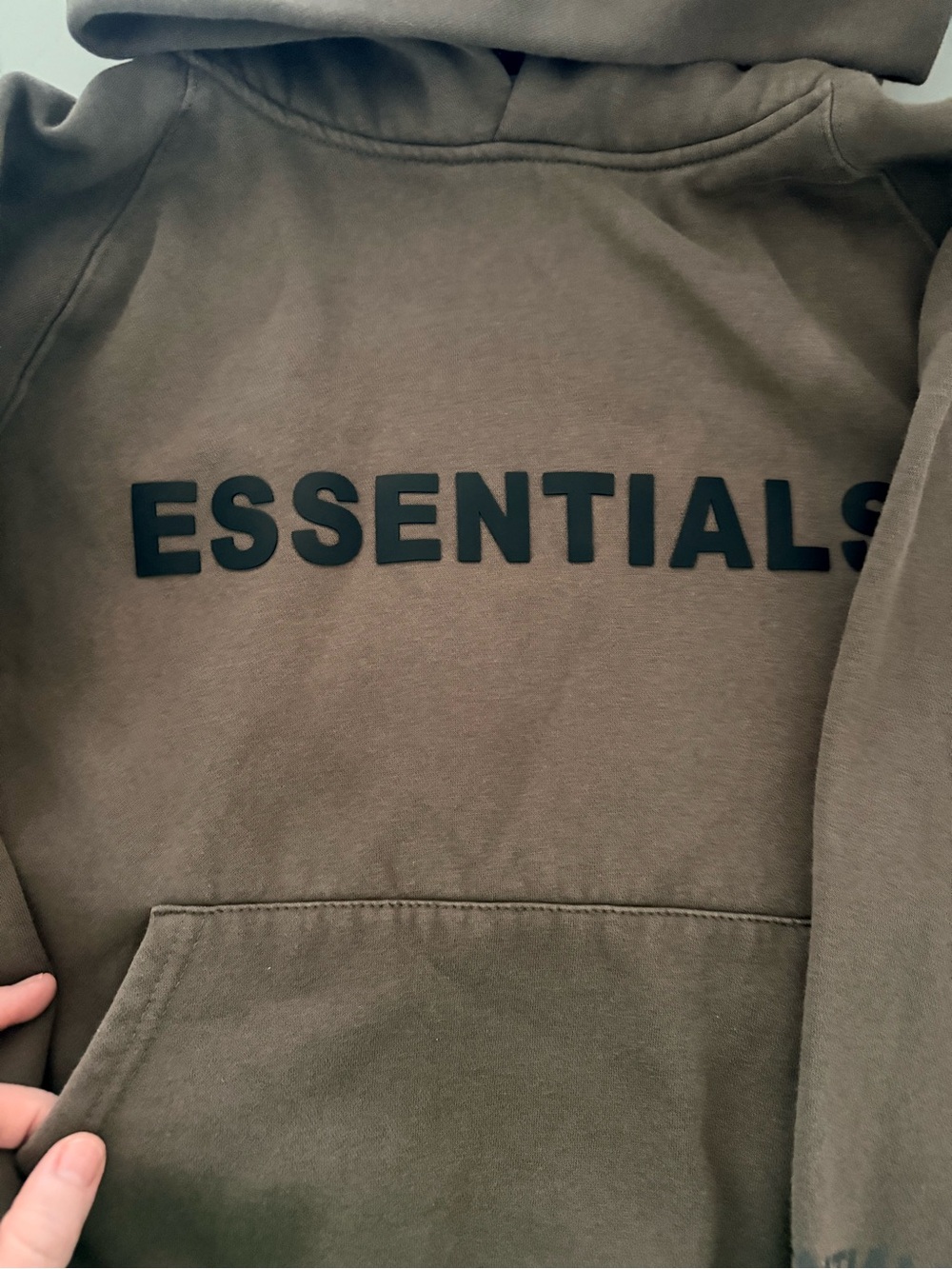 Essentials Brown Hoodie with Contrast Essentials Patch - Picture 3 of 6
